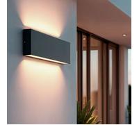 Applique Murale LED 20W Extérieur Aluminium Sélectionnable CCT Sélectionnable Double Face Brooky L Anthracite