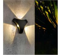 Applique Murale LED 3 W pour Jardin et Porte d'entrée, éclairage extérieur coloré, décoration pour Couloir et Chambre, matériau en Aluminium, idéal pour Une Ferme (Noir/Blanc Chaud)