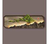 Applique murale LED 3D,Sculpture murale,Art décoratif,Décoration murale moderne pour salon,Tableau décoratif pour salon avec un canapé accueillant orné d'un pin en arrière-plan(C,150*50cm/59.1*19.7in)