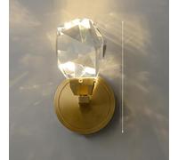 Applique Murale Led 5W, Lampe Murale En Cristal Transparent, Applique Murale En Laiton Brossé, Découpe Multi-Angles, Pour Créer Un Jeu D'Ombres Et De Lumière Riche, Idéale Pour Un Bar, Une Chambre, U