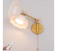 Applique murale LED à bras oscillant, télécommande à intensité variable et interrupteur tactile, lampe de lecture murale à bras long réglable en laiton avec bras articulé, éclairage mural déco,