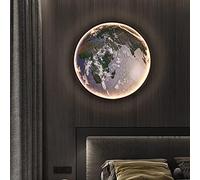 Applique Murale LED à intensité Variable en Forme de Lune - Applique Murale en Terre Noire - Éclairage Mural intérieur - Plafonnier pour Salon, Chambre à Coucher, café, Couloir