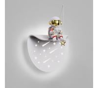 Applique murale LED à intensité variable, lampe de chevet pour chambre d'enfant, ronde, 3 températures de couleur, lampe murale créative ciel étoilé astronaute garçon fille, éclairage mural pour