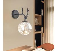 Applique Murale LED Antler - 1 Ampoule avec Globe en Verre Cognac, Lampe étoile Moderne pour Chambre, Salon, Couloir, éclairage Blanc Chaud 3000 K