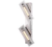 Applique murale LED applique en cristal Applique murale à 2 lampes cristal, verre satiné, 1x LED 3000K, LxLxP 49x8x11,5 cm