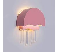 Applique murale LED, applique murale décorative pour chambre d'enfant, applique murale en mode tricolore, éclairage mural en métal, pour salon, chambre à coucher, mur de fond, couloir (rose)