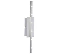 Applique murale LED argentée, spot mural moderne pour salon, design LED, aluminium brossé, LED 6 watts 500 lumens blanc neutre, H 40,5 cm