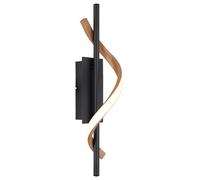 Applique murale LED aspect bois Applique murale noire Moderne Design Cage d'escalier, métal alu, 12,5W 600Lm blanc chaud, LxLxH 13x10x46,5 cm