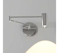 Applique murale LED avec bras pivotant, applique murale réglable, lampe de lecture murale à bras long avec bras articulé, lampes de chevet, éclairage rond, éclairage mural intérieur à intensité