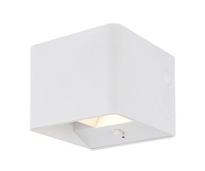 Applique murale LED avec détecteur de mouvement Lampe murale rechargeable Salon Lumière du couloir Up & Down, faisceau lumineux réglable, blanc, 1W 55Lm blanc chaud, LxLxH 10,2x10,2x8 cm