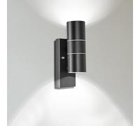 Applique murale LED avec interrupteur crépusculaire, moderne, capteur de lumière, lampe extérieure étanche IP44, applique murale extérieure Up Down, 230V, inclu. 2 ampoules LED GU10 de 5W blanc froid
