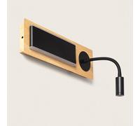 Applique Murale LED avec Lumière de Lecture Métal et Bois Adalia