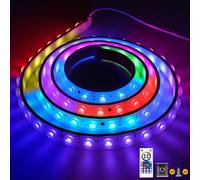 Applique murale LED,bande lumineuse 24 V RGBW avec application et télécommande, étanche IP66,lumière 16 millions de couleurs pour les d'éclairage extérieur/intérieur,hôtels, murales de bâtiments