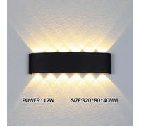 Applique murale LED - Bleu - Noir - 12W - Aluminium - Imperméable IP65 - Design nordique