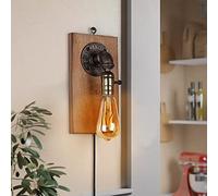 Applique Murale LED Bois Moderne Vintage Steampunk - Applique Murale Industrielle Rustique avec Interrupteur - Lampe à Suspension Lecture Intérieure Décoration pour de Salon Chambre d'Enfant Chevet