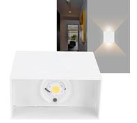 Applique Murale LED Carrée en Aluminium étanche Applique Murale 7W 100-265V Applique Murale Extérieure Moderne Réglable pour Décoration De Balcon De Porche De Chambre(Blanc)