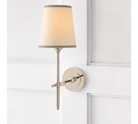 Applique Murale LED chromée avec Abat-Jour en Lin, Lampe en Laiton Moderne du Milieu du siècle, Meuble-lavabo Simple Classique câblé pour Chambre, Salon, Couloir
