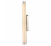 Applique murale LED chromée Lampe de couloir Lampe de salon, verre satiné, 15W 1160lm blanc chaud, l x h 6 x 58,5 cm