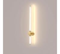 Applique Murale LED Classique Nordique Longue, Tube LED doré, Lampe Murale linéaire pour Chambre à Coucher, Salle de Bain, Miroir, vanité, luminaire Mural pour Chevet, Salon, esca
