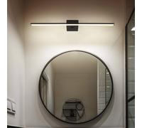 Applique Murale LED Couloir Lampe à Miroir 4000 K Noir Opale B 61,5cm