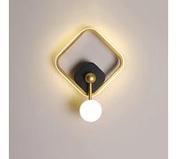 Applique Murale LED de Luxe Simple, Style Nordique Moderne, pour Chambre à Coucher, Chevet, Tendance, Spot en Losange doré, Support créatif en Aluminium pour Salon, Couloir