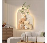 Applique Murale LED décorative en grès 3D avec éclairage, Alimentation Secteur, pour Salon, Bureau, Chambre (22 x 27,6 Pouces)