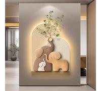 Applique Murale LED décorative en grès 3D avec éclairage, Alimentation Secteur, pour Salon, Bureau, Chambre (22 x 27,6 Pouces)