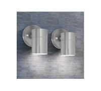 vidaXL Applique murale LED d'extérieur 2 pièces Acier inoxydable vers le bas