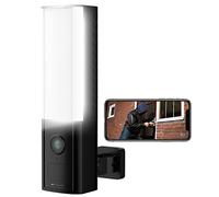 Applique murale LED d'extérieur avec caméra IP connectée 2K - coloris noir [VisorTech]