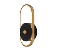 Applique murale LED d'extérieur, éclairage d'entrée, noir et couleur laiton, H 33 cm