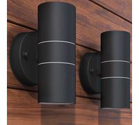 Applique murale LED d'extérieur VIDAXL - Acier inoxydable - Haut bas - Noir