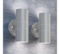 vidaXL Applique murale LED d'extérieur 2 pcs Acier G