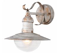 Applique murale LED d'extérieur, lampe de balcon, style vintage, blanc, acier, IP44, H 25,6 cm