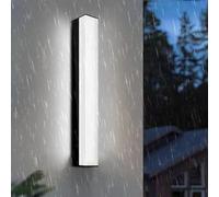 Applique Murale LED d'extérieur Longue/intérieure IP65, étanche, rectangulaire, décorative, en Aluminium Noir, pour Cour, Patio, Garage (Blanc, 100 cm)