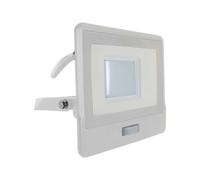 V-TAC Projecteur LED - Samsung - Capteur PIR - IP65 Waterproof - Blanc - 30W - 2340 Lumens - 4000K