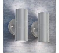 vidaXL Applique murale LED d'extérieur 2 pcs Inox vers le bas/haut