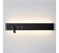 Applique Murale LED d'intérieur avec Interrupteur Tactile, Lampe de Lecture rotative Longue, 3 W + 22 W, éclairage Mural Moderne, Spot Chaud en Aluminium 3 000 K, pour Salon et Chambre à Coucher,