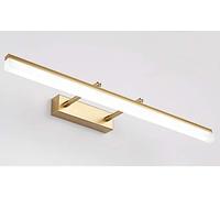 Applique Murale LED Dorée 9w pour Miroir De Salle De Bain Rectangulaire Angle 180 Réglable Lampe Miroir Télescopique en Acier Inoxydable Et Acrylique Blanc Chaud, Cool White 50 Cm