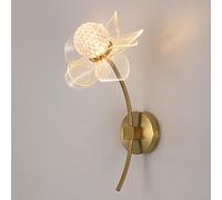 Applique Murale LED en Acrylique, Motif Fleur créative, 6 W, 39 cm, Moderne, éclairage d'intérieur, Base en D, pour Chambre à Coucher, Chevet, Salon, Bureau, Couloir, 3 Modes de Couleur.
