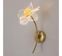 Applique Murale LED en Acrylique, Motif Fleur créative, 6 W, 39 cm, Moderne, éclairage d'intérieur, Base en D, pour Chambre à Coucher, Chevet, Salon, Bureau, Couloir, 3 Modes de Couleur.