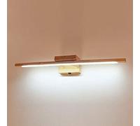 Applique murale LED en bois 10 W avec abat-jour en acrylique simple, luminaire mural intérieur moderne pour chambre à coucher, salle de bain, dressing, lampes murales minimalistes (couleur : 6000 K)