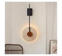 Applique Murale LED en Bois Massif, Lampe Jaune Clair, Pierre Naturelle des grottes, adaptée au Salon et à la Chambre à Coucher