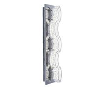Applique en cristal Applique LED en cristal Lampe design moderne, courbée en chrome, 1x LED 15W 1020Lm blanc neutre, L 59 cm