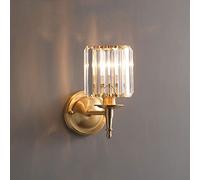Applique Murale LED en Cristal doré brossé, Style Moderne du Milieu du siècle, Simple et d'intérieur, pour Salon, Chambre, Chevet, escaliers, Couloir, Douille E14