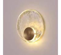 Applique murale LED en cristal dorée ronde d'intérieur de luxe en verre K9 moderne à intensité variable, éclairage mural haut vers le bas, décoration murale 3000 K/4500 K/6000 K pour chambre à