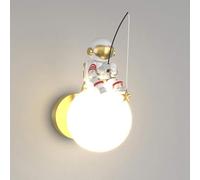 Applique murale LED en forme d'astronaute avec verre blanc laiteux, luminaire décoratif d'intérieur, idéal pour une chambre d'enfant, une chambre de garçon ou une fille, idéal pour une table de chevet