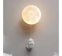 Applique murale LED en forme de lune pour chambre d'enfant, chambre d'enfant, astronaute, applique murale nordique moderne pour enfants, luminaire mural câblé pour chambre à coucher, chevet d'enfant,