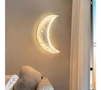Applique murale LED en forme de lune pour intérieur à intensité variable avec télécommande, lanterne 3D en forme de lune, décoration murale, lampe de chevet, applique murale moderne Art déco en