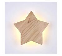 Applique Murale LED en Forme d'étoile en Bois - Décoration Charmante pour Chambre et Bureau, veilleuse Unique pour Chevet, Couloir et Chambre d'enfant, éclairage d'accentuation Mur