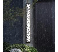 Applique murale LED extérieure avec télécommande, lampe à intensité variable 2700K-6500K, applique moderne étanche IP65, éclairage de jardin en acrylique pour couloir, cour, terrasse (noir, 100 cm)